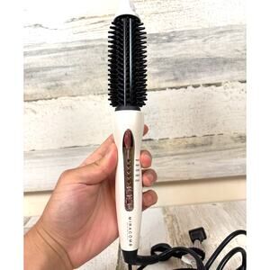 MIRACOMB white Ceramic Tourmaline Hair Curler Straightening Brush Styling 1"